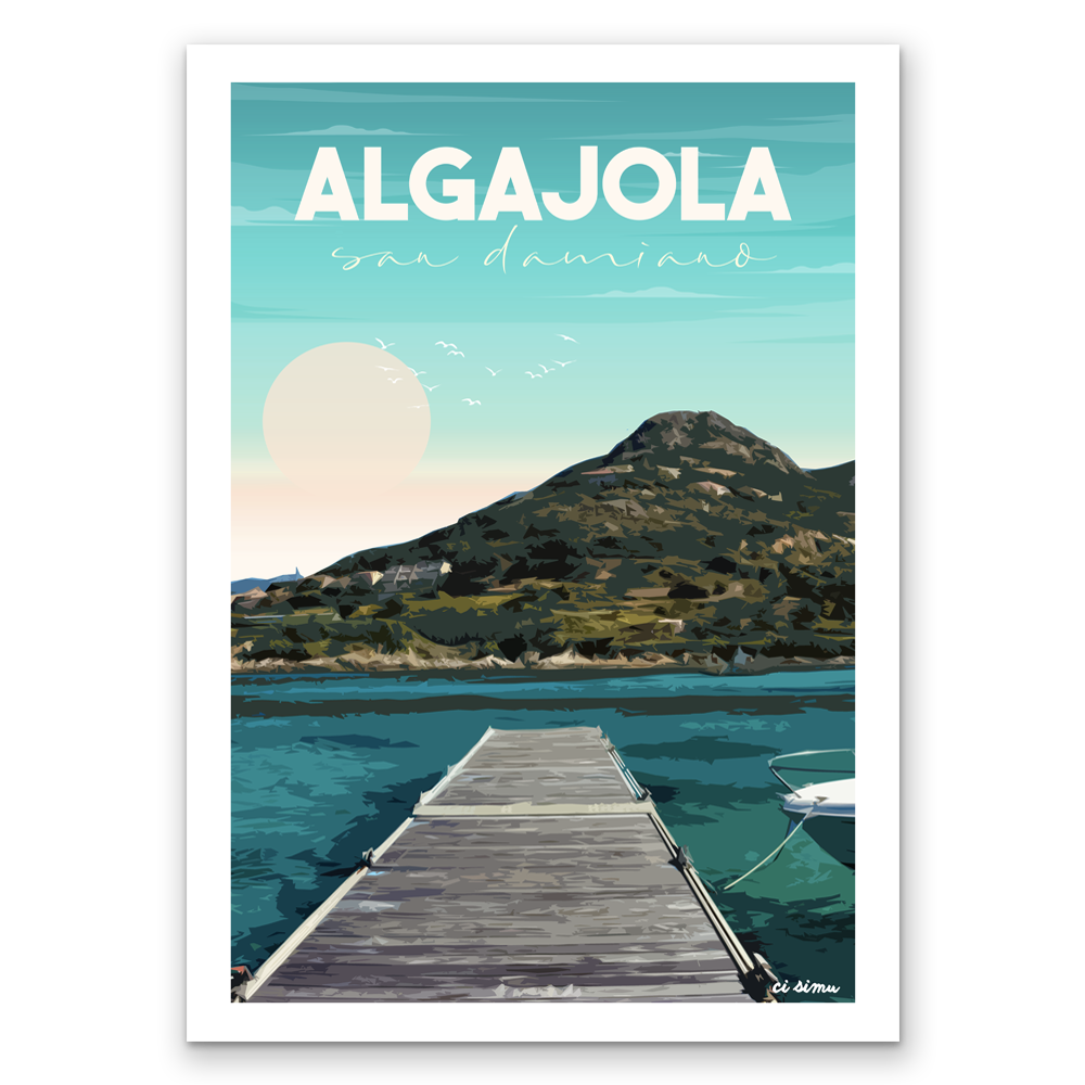 Affiche plage algajola san damiano
