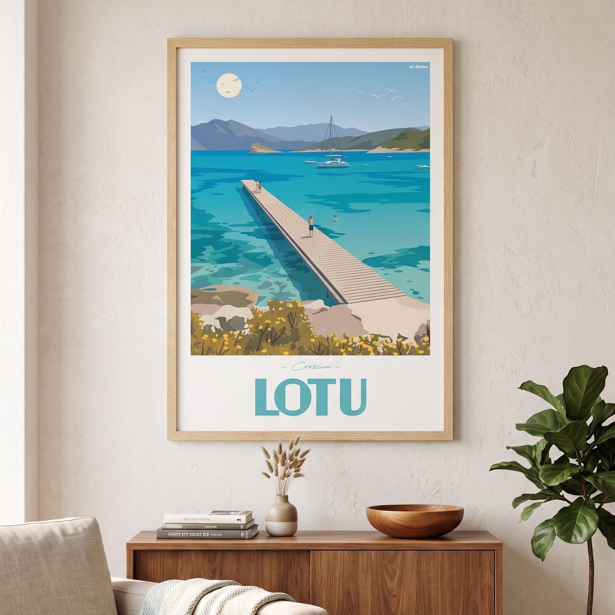 affiche lotu plage corse