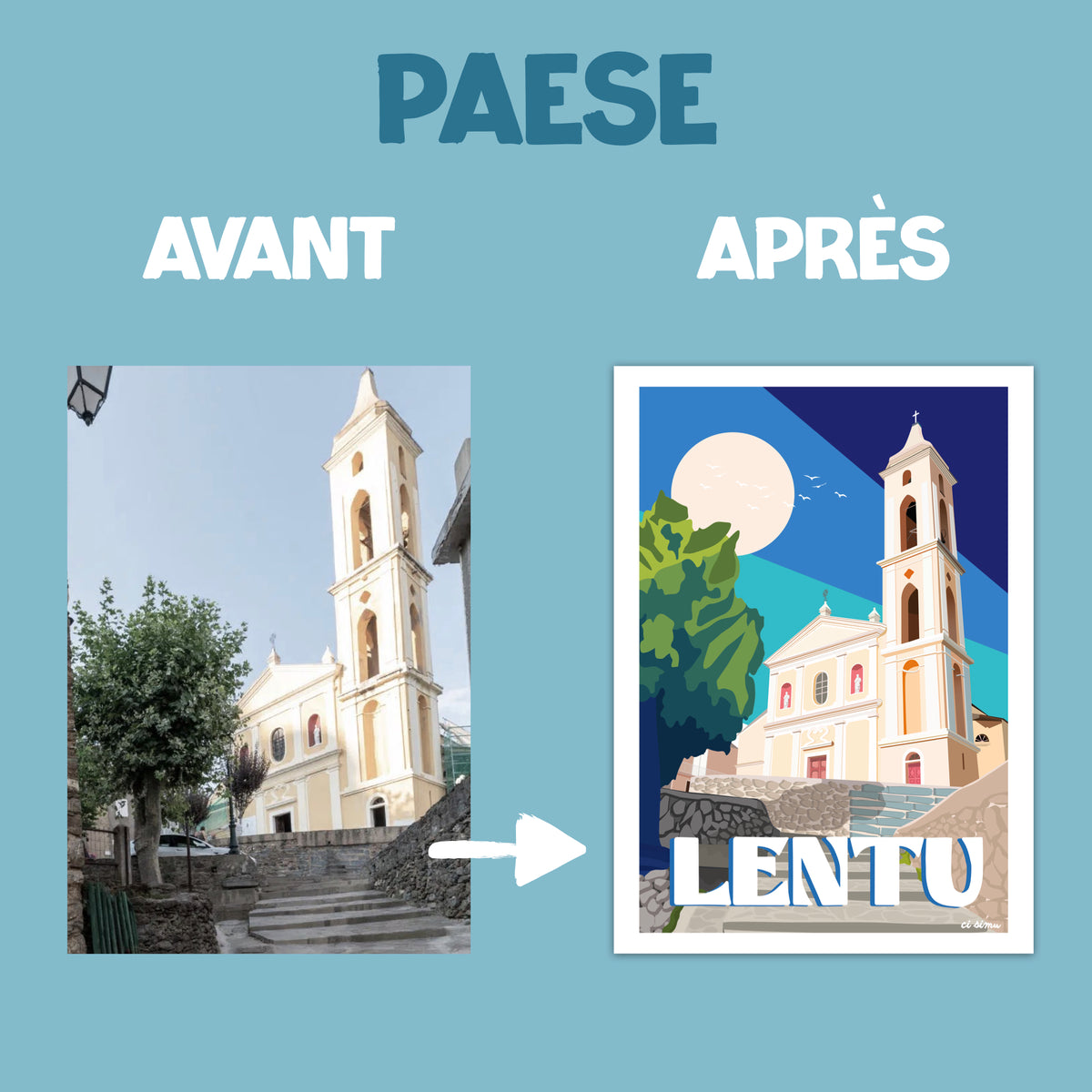 faire une affiche de mon village corse