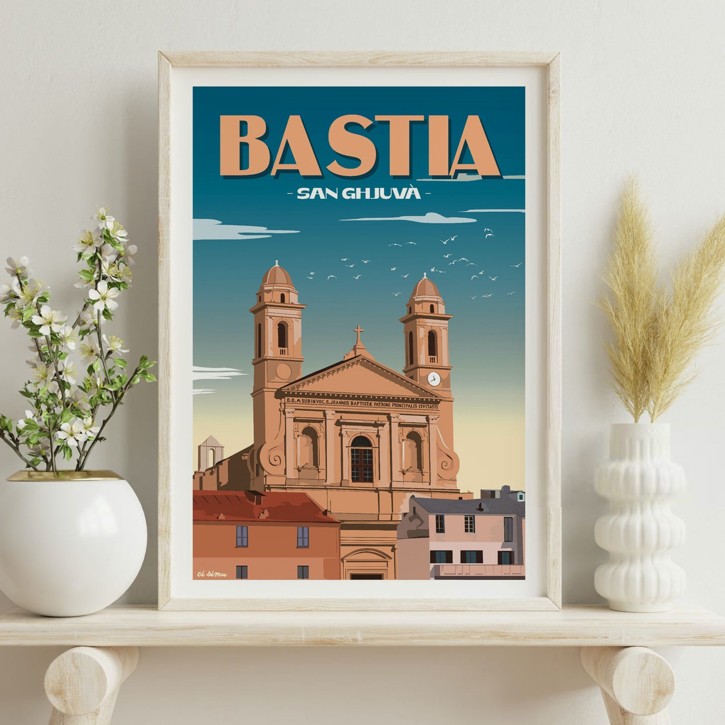 Affiche Corse de Bastia église