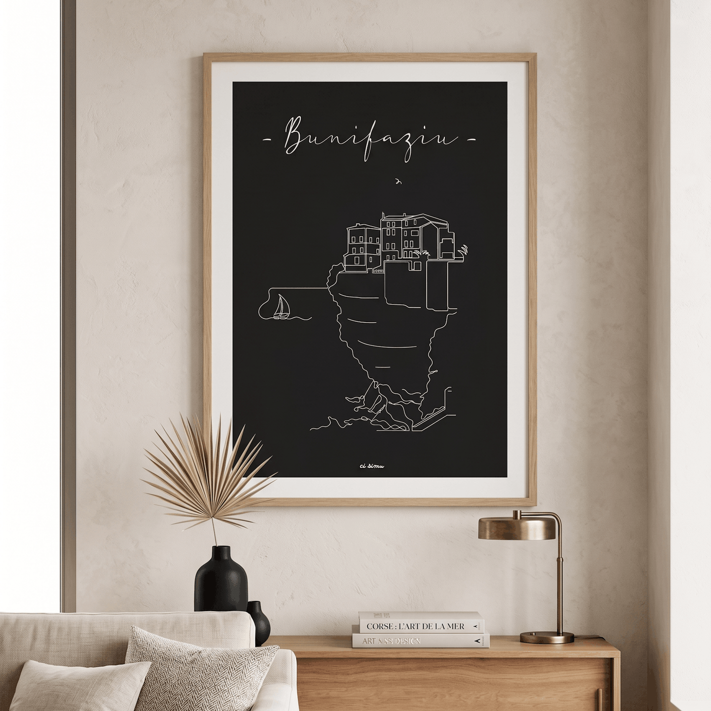 poster corse bonifacio falaise montagne