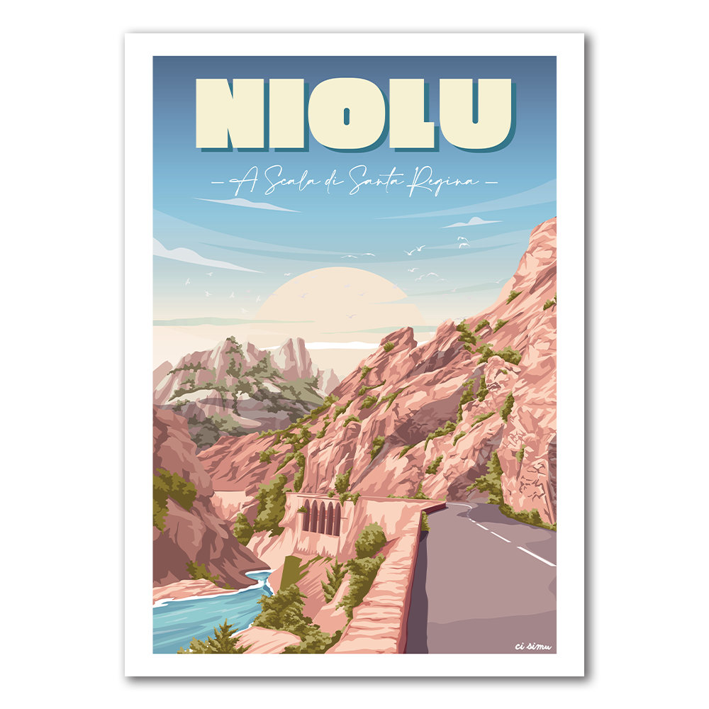 Affiche Niolu en Corse style Vintage