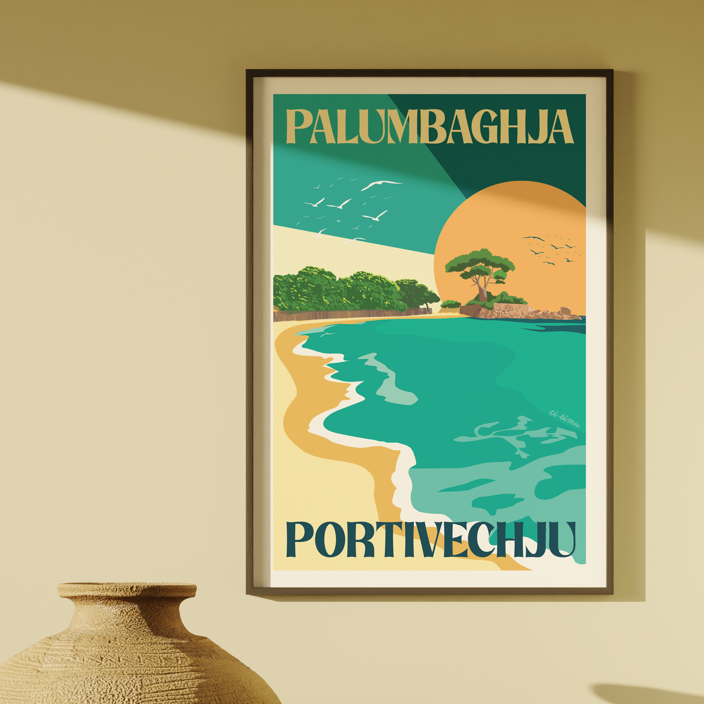 affiche corse porto vecchio vintage