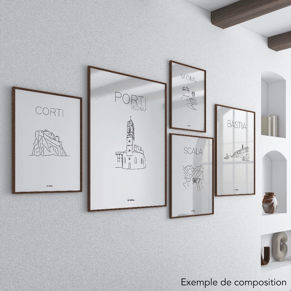 Affiche noir et blanc corse