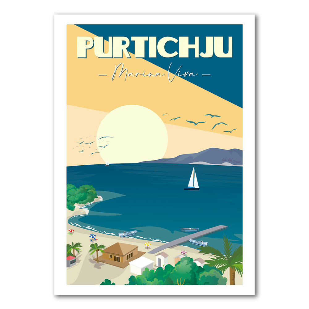 Affiche Corse Porticcio style vintage