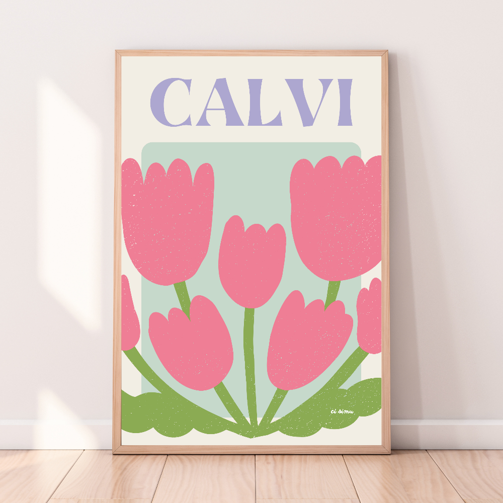 Affiche corse de Calvi collection florale