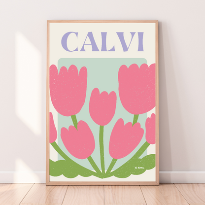 Affiche corse de Calvi collection florale