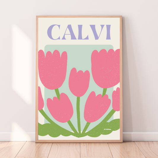 Affiche corse de Calvi collection florale