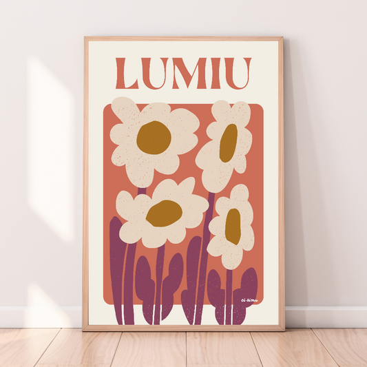 Poster de Lumio en Corse style fleur