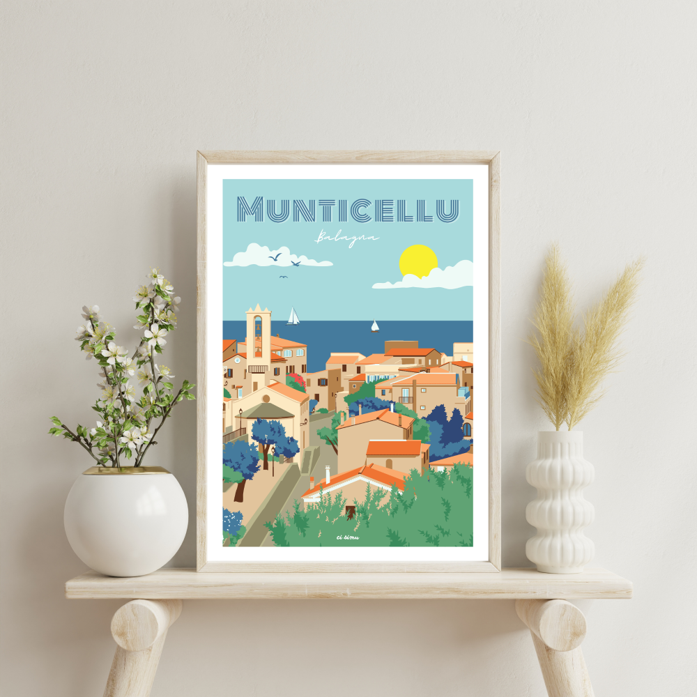 Poster Corse village de Monticello