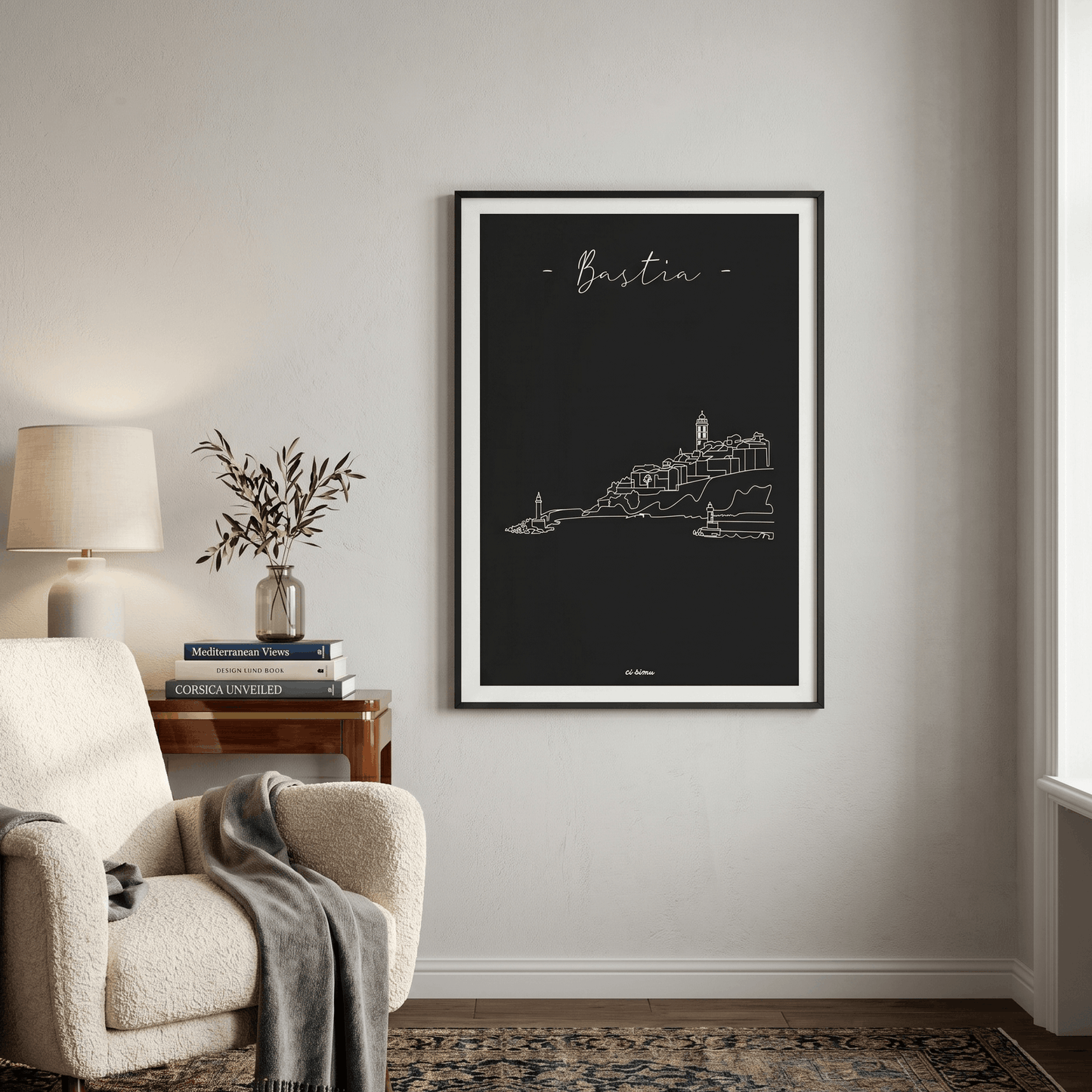 affiche corse de bastia noit blanc