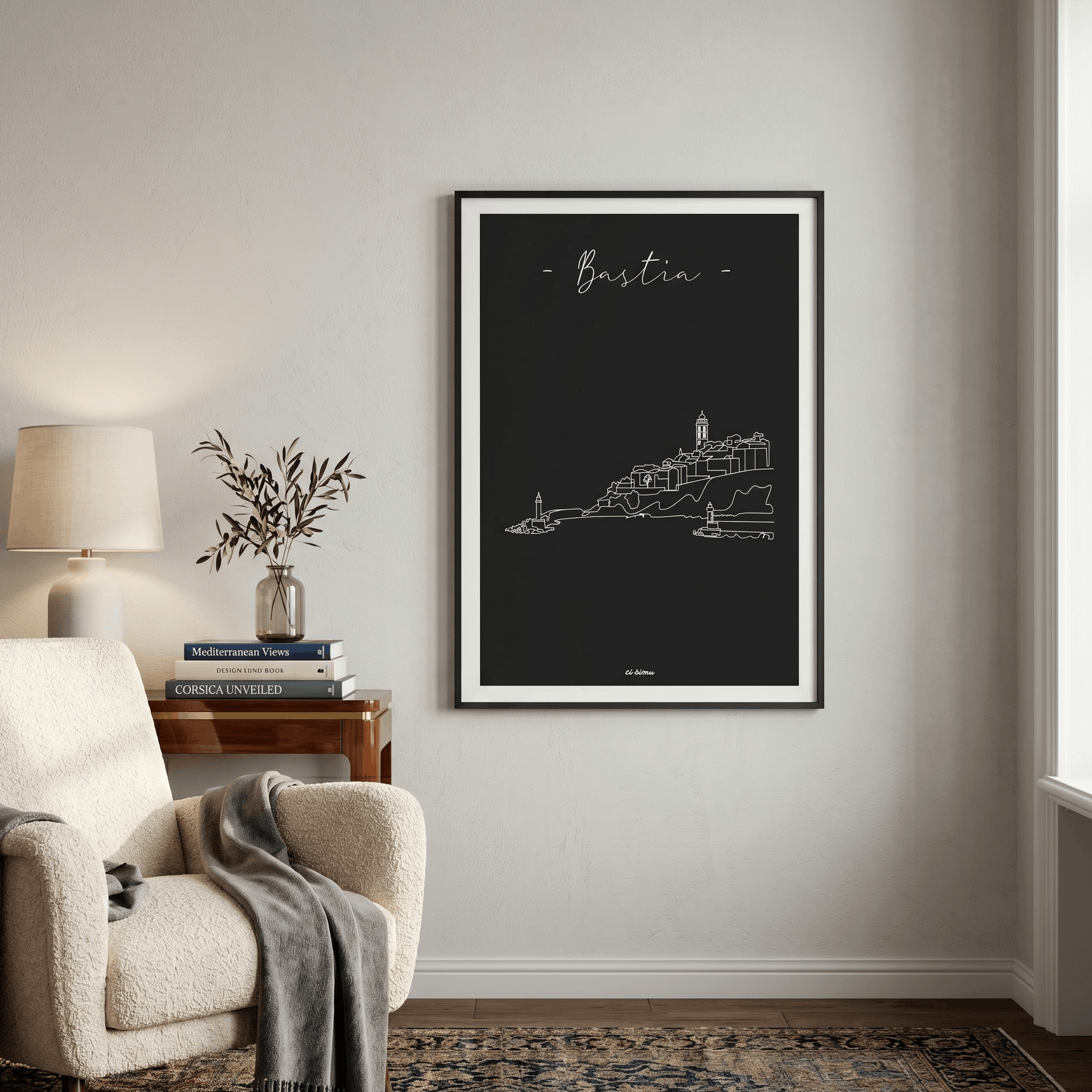 affiche corse de bastia noit blanc