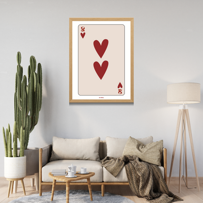 Affiche poster carte 2 de coeur 