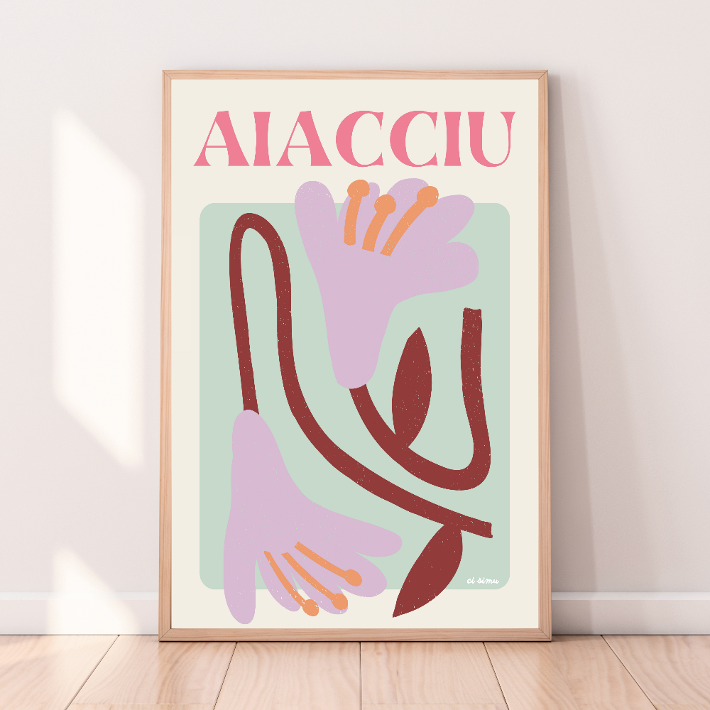 Affiche style florale d'Ajaccio poster original