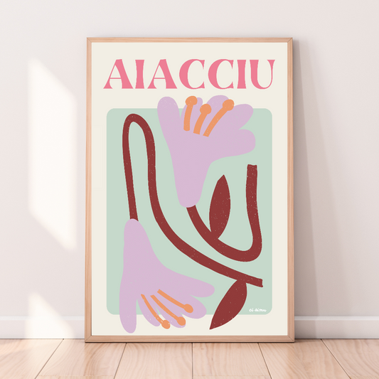Affiche style florale d'Ajaccio poster original