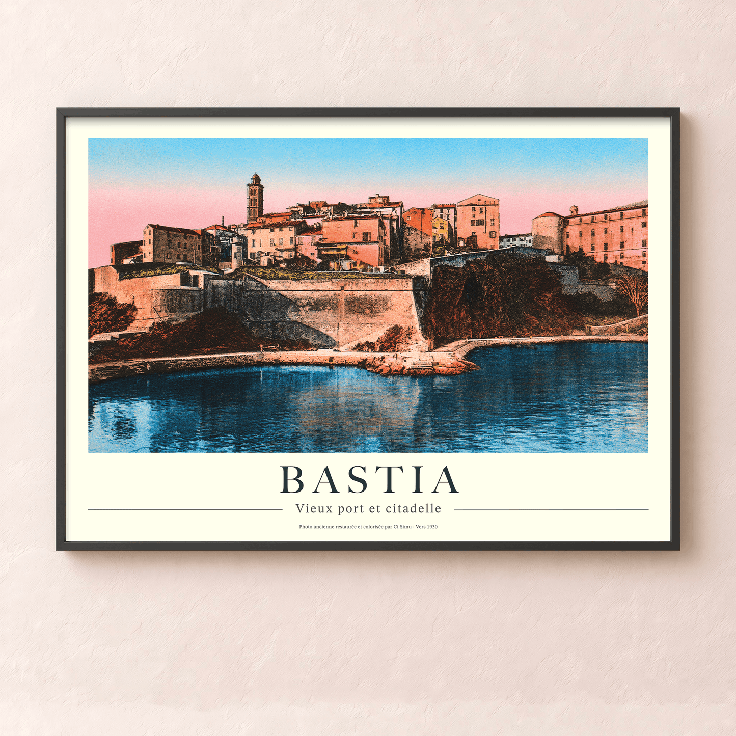 affiche vintage de bastia année 1900 