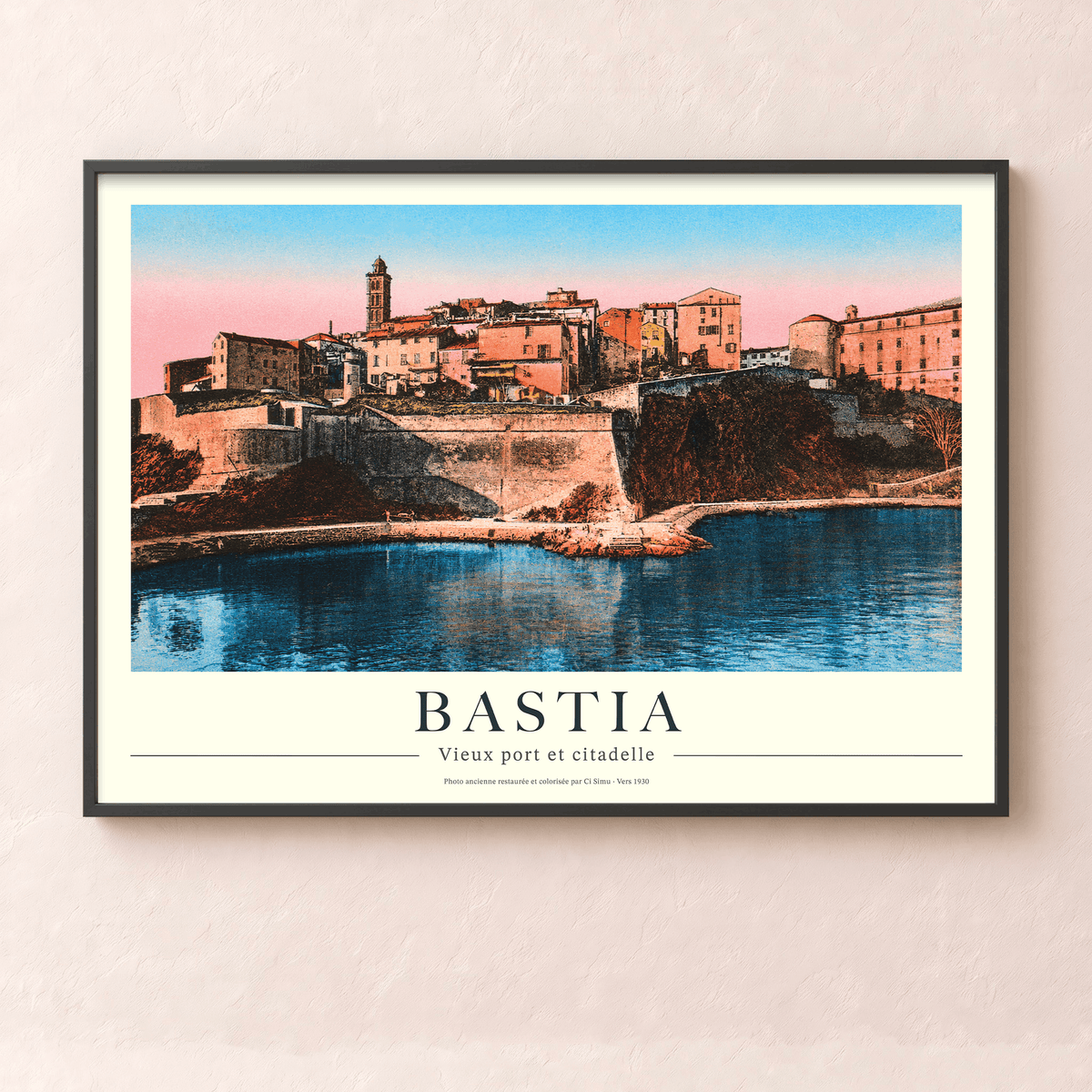 affiche vintage de bastia année 1900 