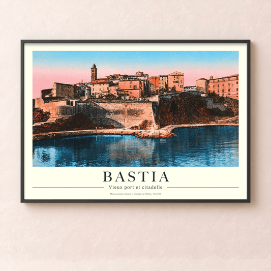 affiche vintage de bastia année 1900 