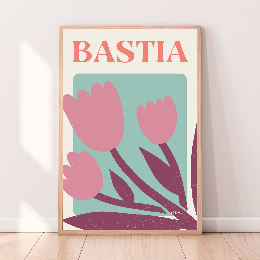Affiche Bastia style Floral originale