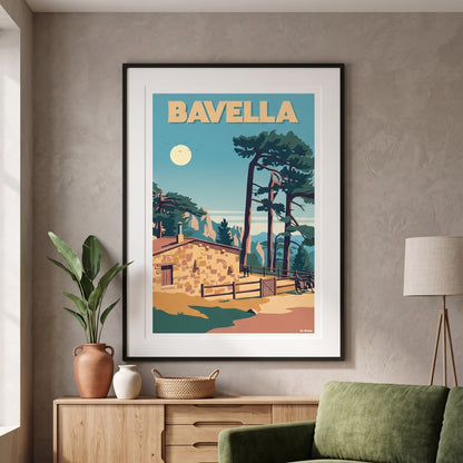 poster corse au style vintage de Bavella