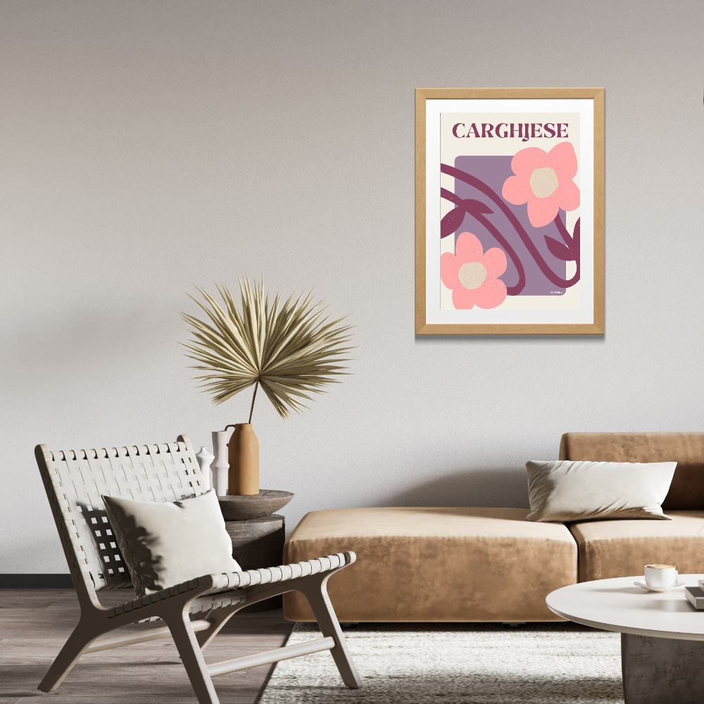 Affiche de Cargèse style vintage floral