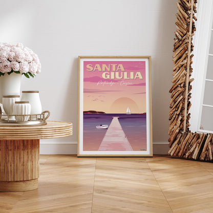 Affiche Corse de Santa Giulia plage de Porto Vecchio