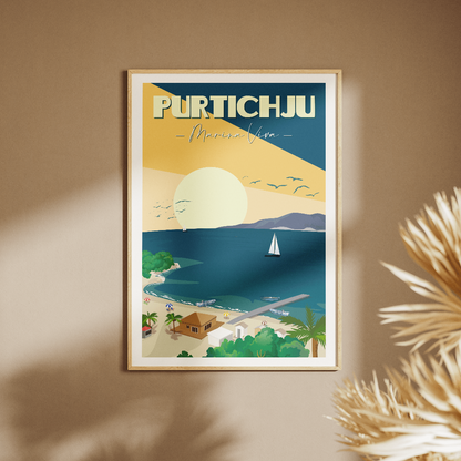 Poster Corse de la plage de Porticcio 