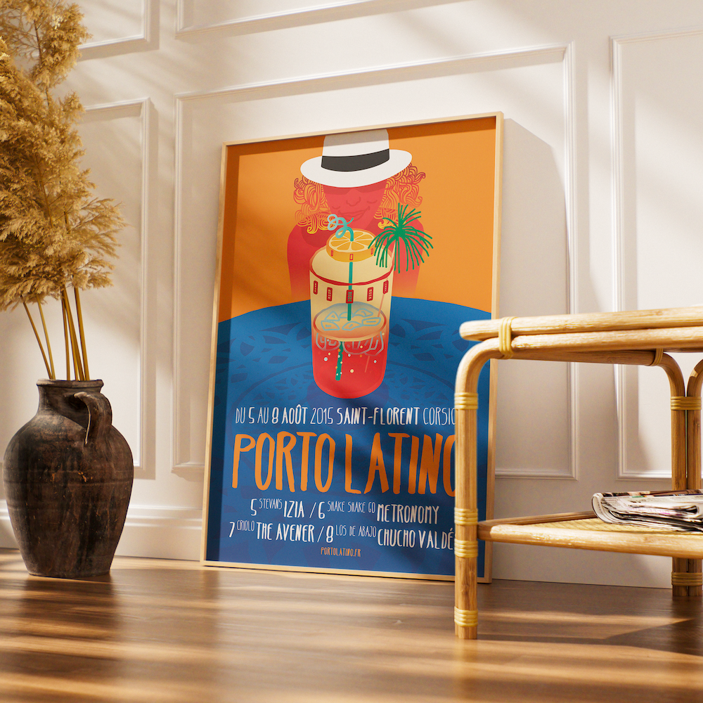 Affiche vintage de Porto Latino en Corse à Saint Florent