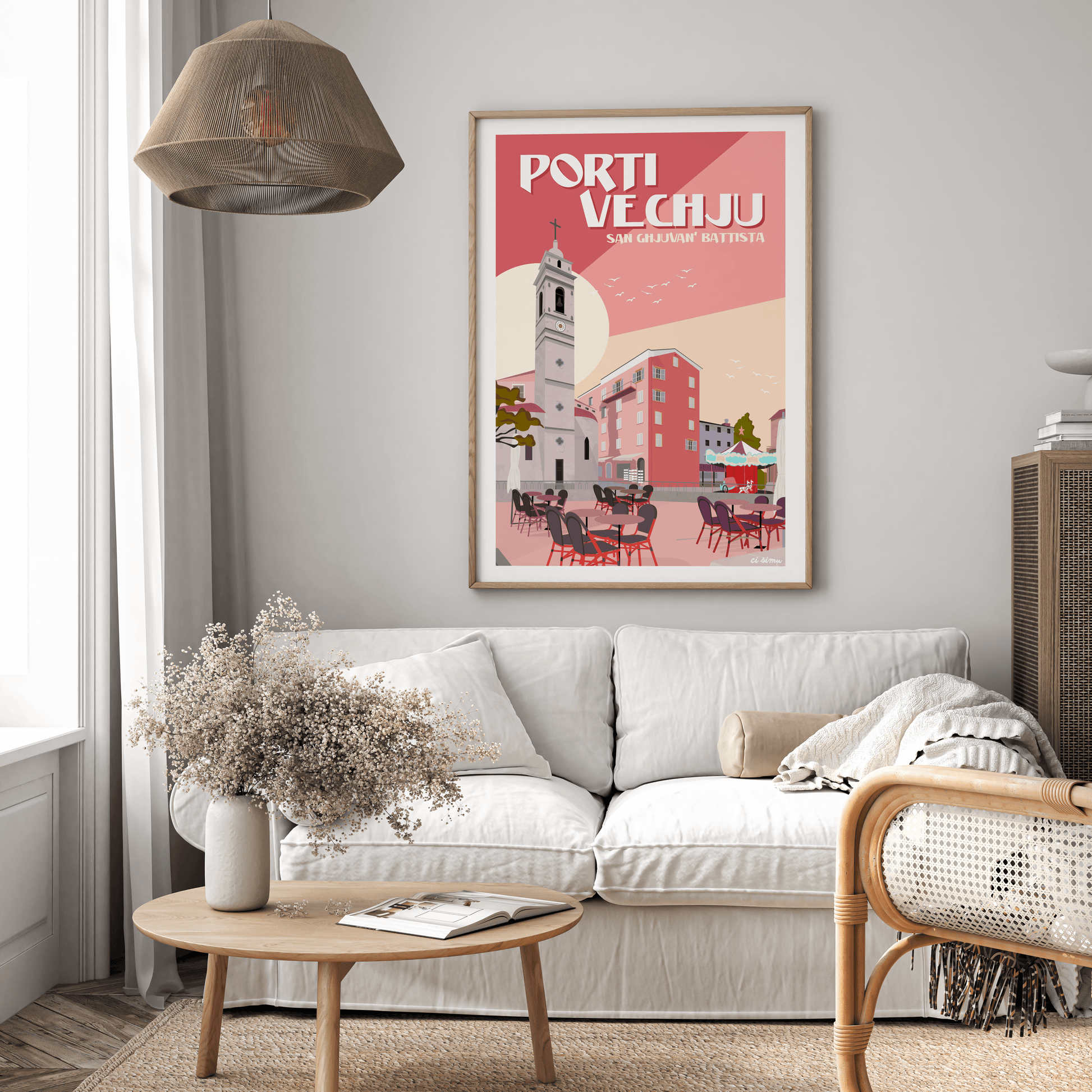poster souvenir porto vecchio style néo vintage rétro 