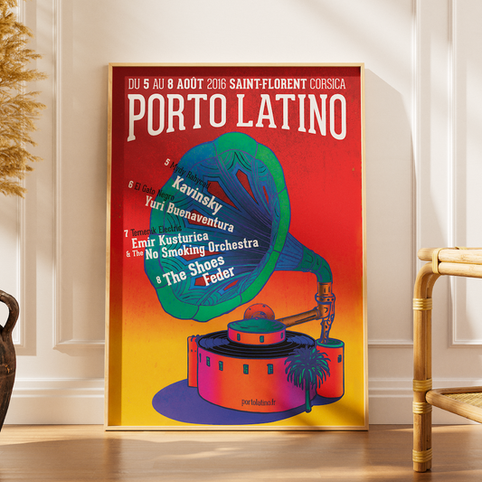 Affiche vintage du festival de Porto Latino