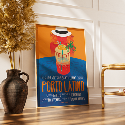 Affiche vintage de Porto Latino en Corse