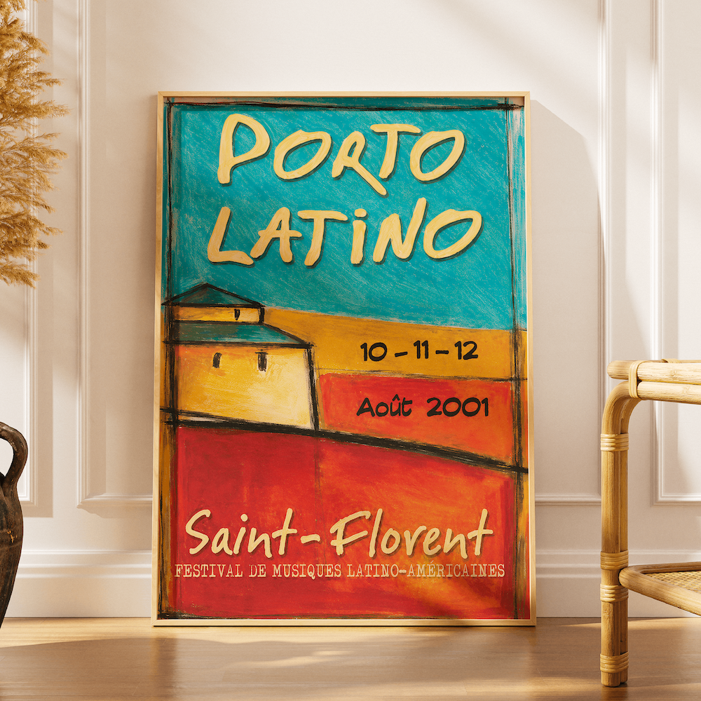Affiche originale du festival de Porto Latino en Corse année 2001