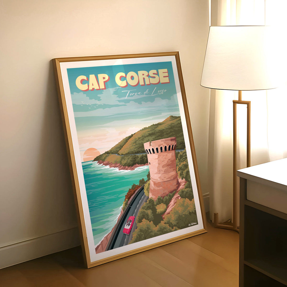 Affiche Cap Corse marine et tour génoise