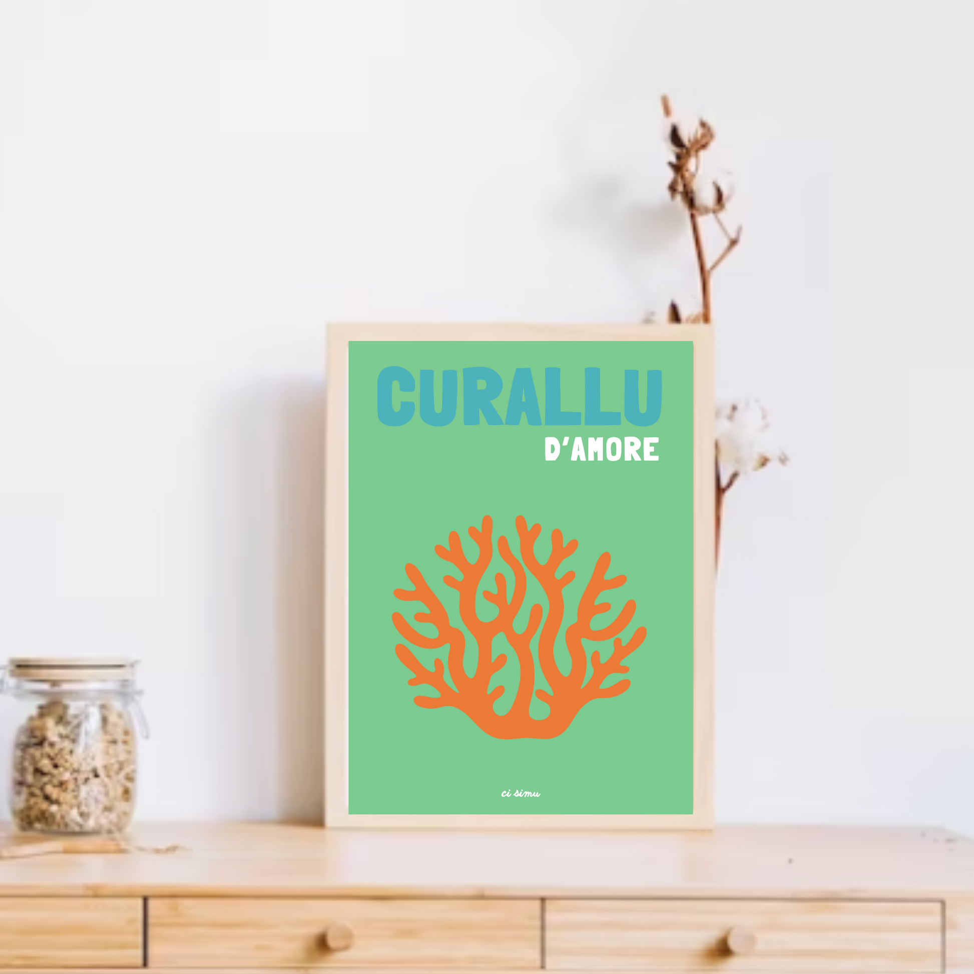 affiche corail corse porte bonheur