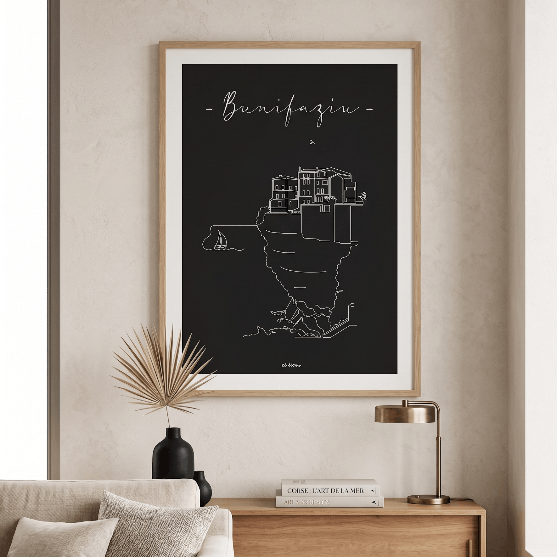 poster corse bonifacio falaise montagne 