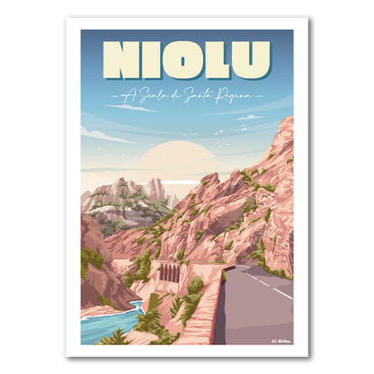 Affiche Niolu en Corse style Vintage