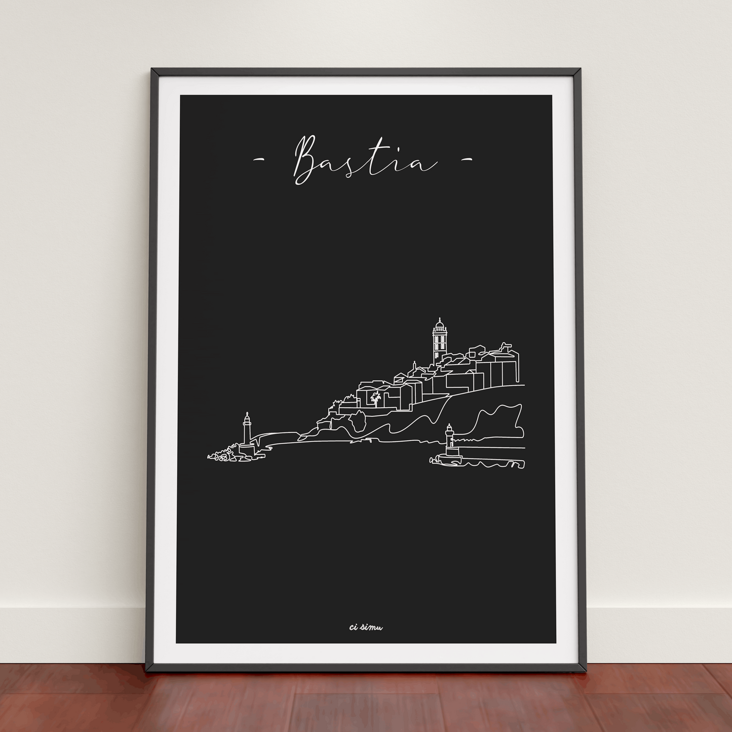 Poster de Bastia en noir et blanc