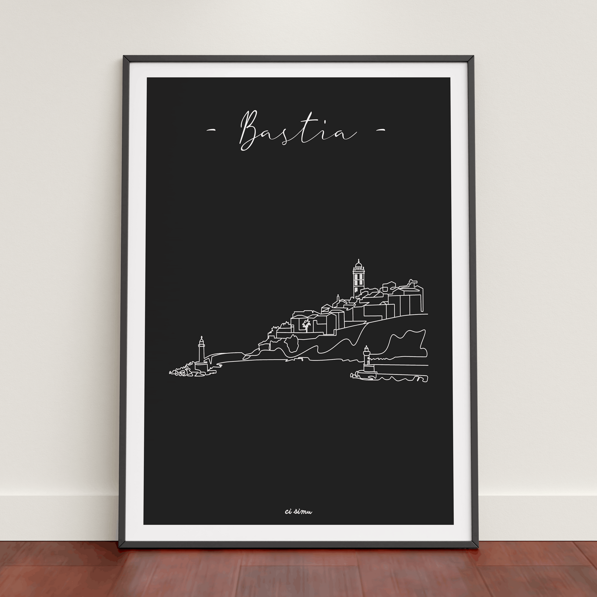 Poster de Bastia en noir et blanc