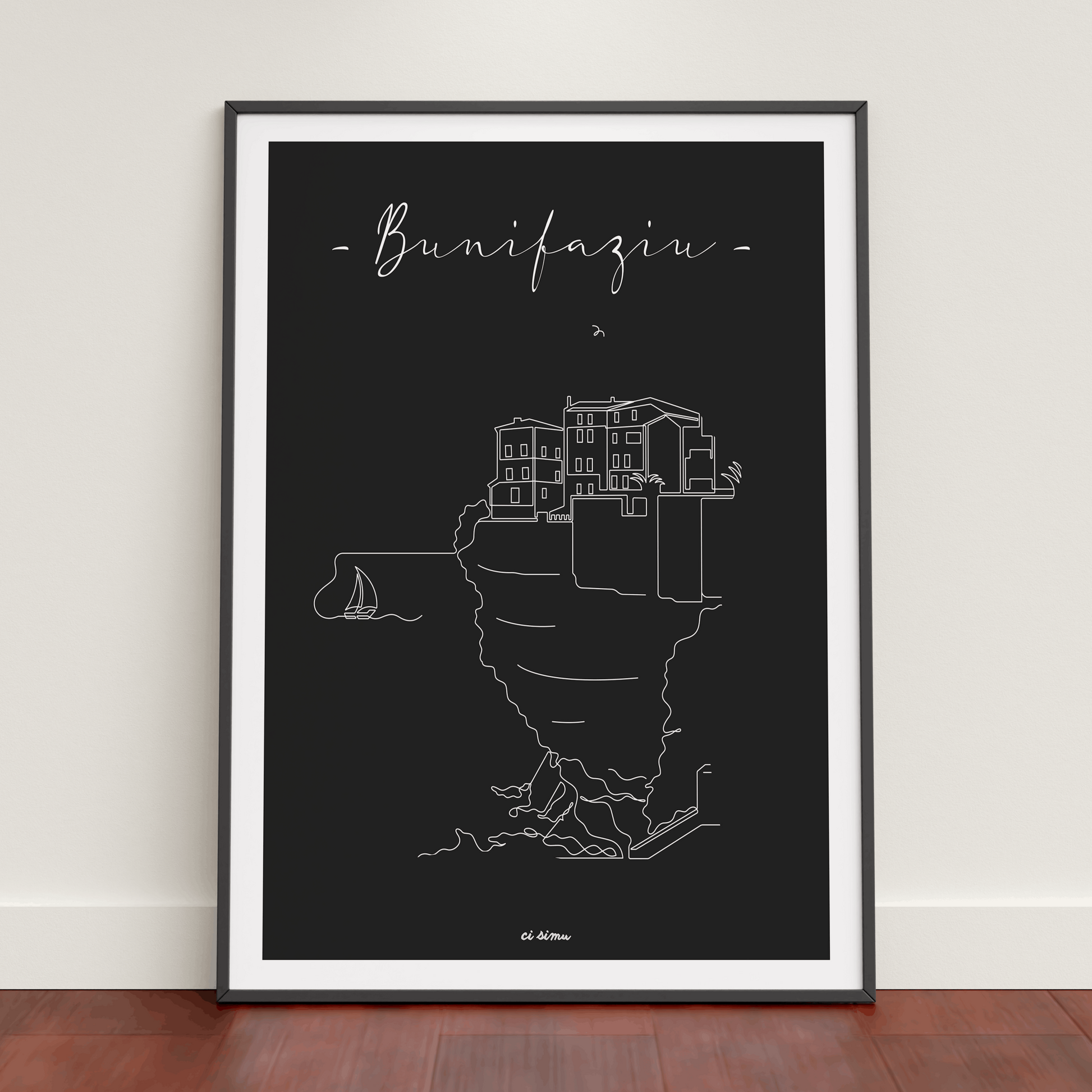 poster corse de la ville de Bonifacio falaise