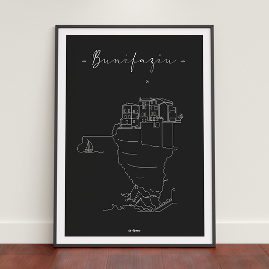 poster corse de la ville de Bonifacio falaise