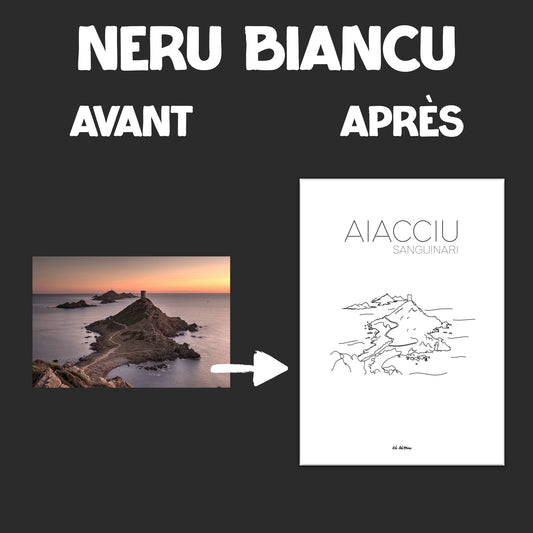 Affiche personnalisée "NERU BIANCU"