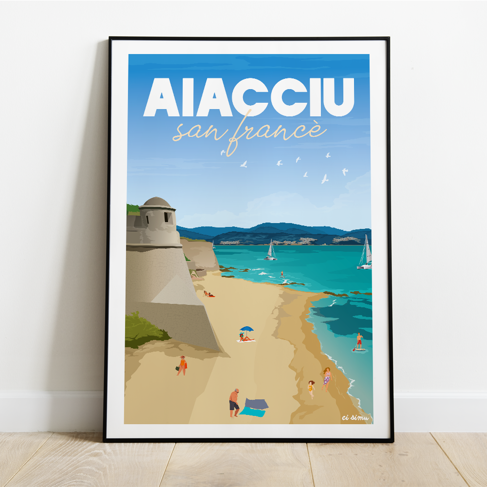 Poster Ajaccio plage saint françois 