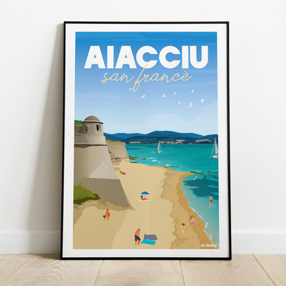Poster Ajaccio plage saint françois 