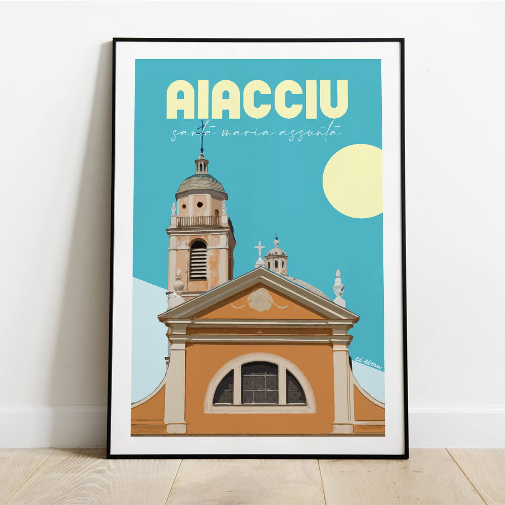 Affiche Corse d'Ajaccio église 
