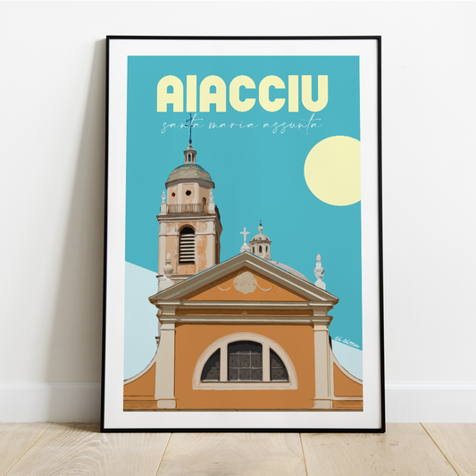 Affiche Corse d'Ajaccio église 