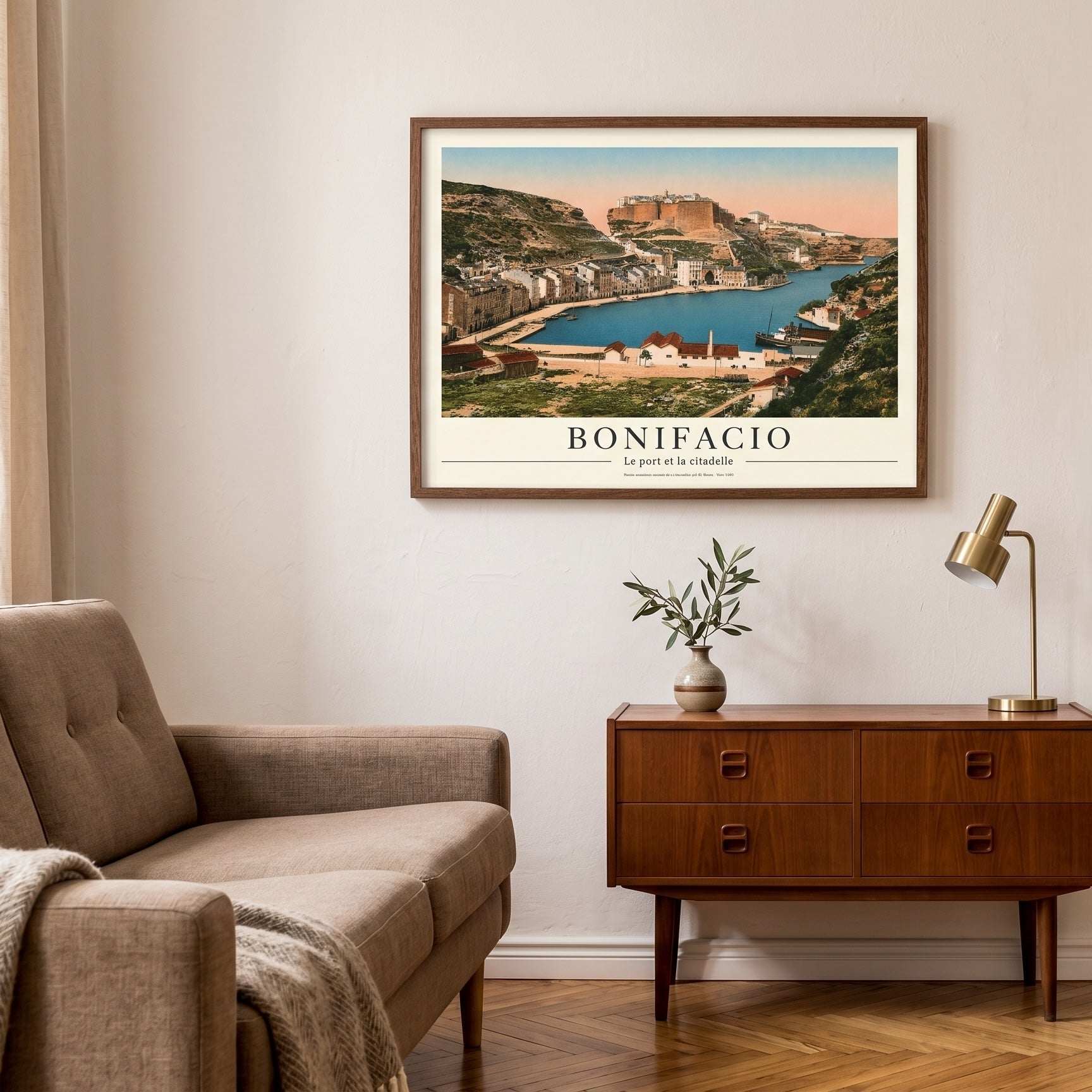 Grand poster d'art vintage de Bonifacio 