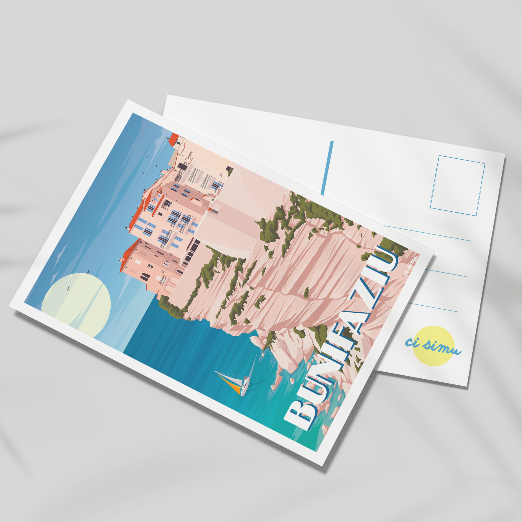 carte poste bonfifacio souvenir corse