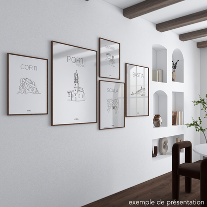 decoration noir et blanc corse poster