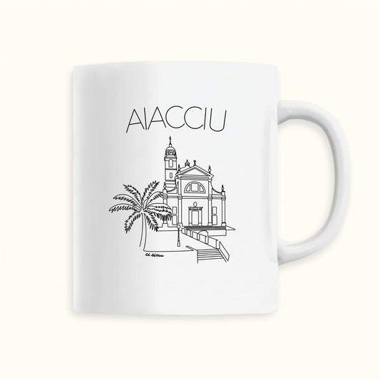 Tasse Corse avec l'église d'Ajaccio