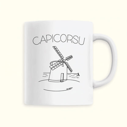Tasse, mug représentant le Cap Corse avec le moulin Mattei